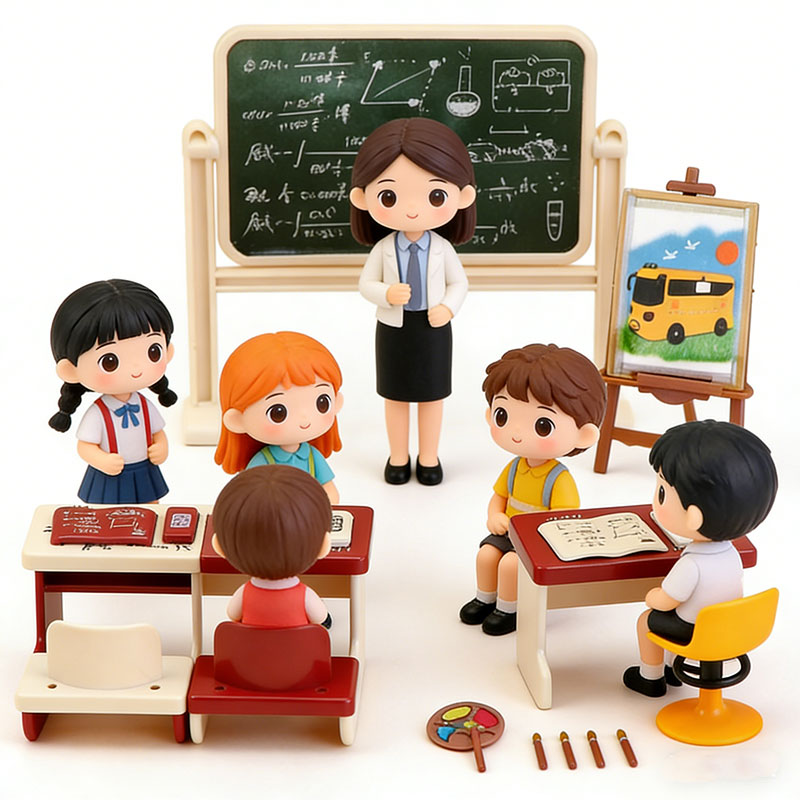 Kids Education Classes - Set Furnitur Kelas Miniatur Meja dan