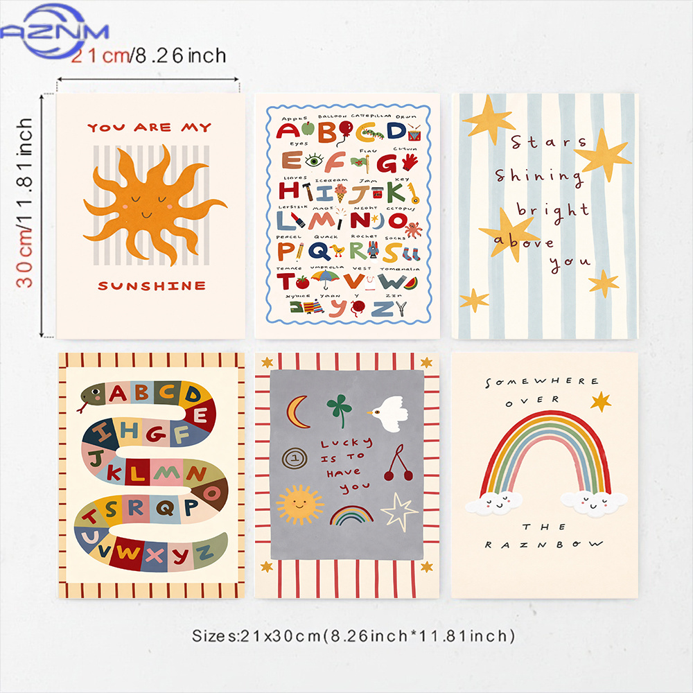 Inspirational Kids Education Quotes - Set berisi 6 Poster Kanvas Seni