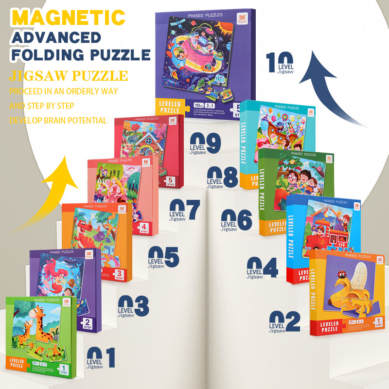 Kids Education Book - Puzzle Kayu Magnetik Anak-anak Pola Kartun