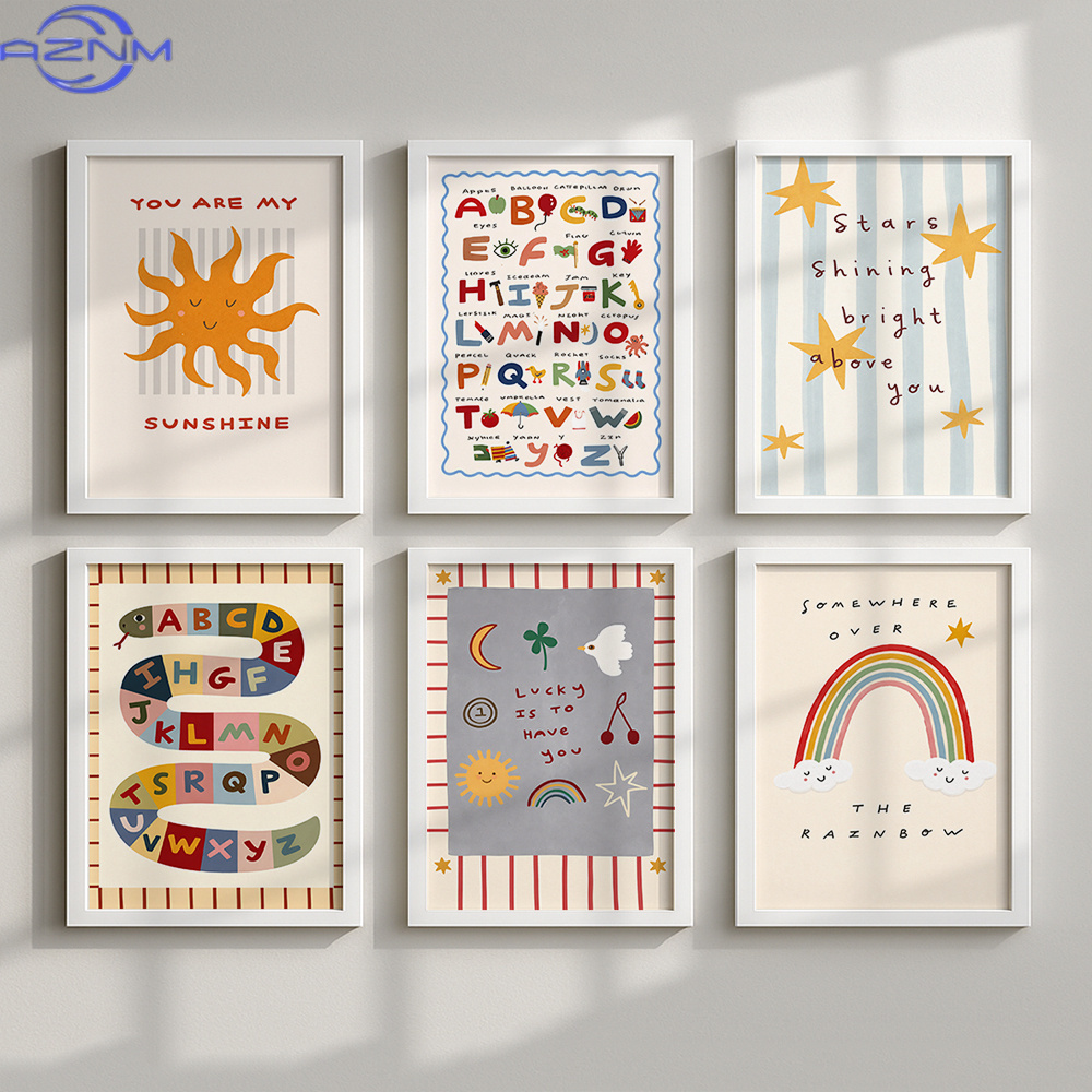 Set berisi 6 Poster Kanvas Sen - Inspirational Kids Education Quotes ulasan dan harga