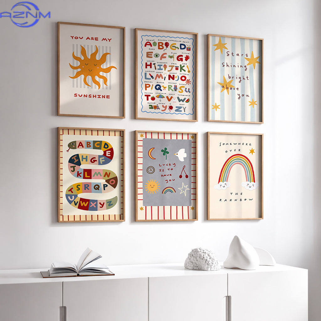 Set berisi 6 Poster Kanvas Sen - Inspirational Kids Education Quotes ulasan dan harga