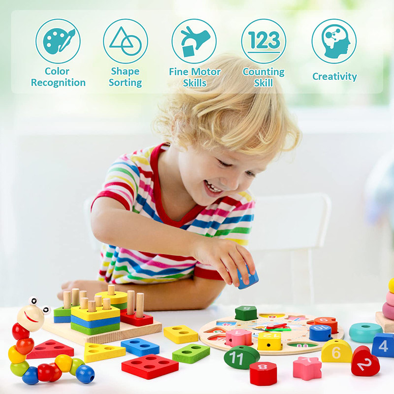 Mainan kayu Montessori, 5-6 bu - Kids Nature Education ulasan dan harga