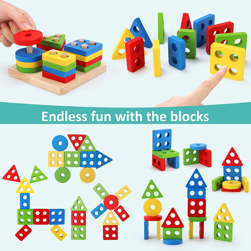 Mainan kayu Montessori, 5-6 bu - Kids Nature Education ulasan dan harga