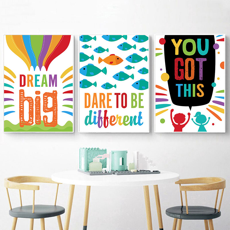 Poster Dekorasi Dinding Inspir - Inspirational Kids Education Quotes ulasan dan harga