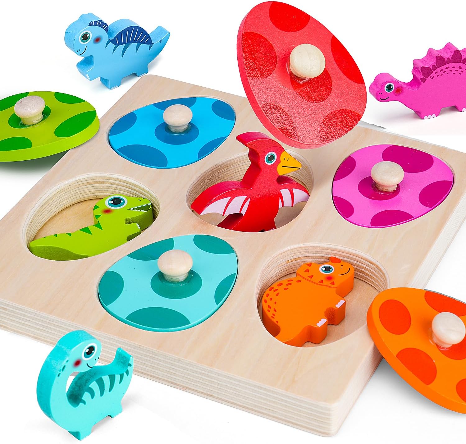 Mainan kayu dinosaurus Jigsaw  - Kids Nature Education ulasan dan harga